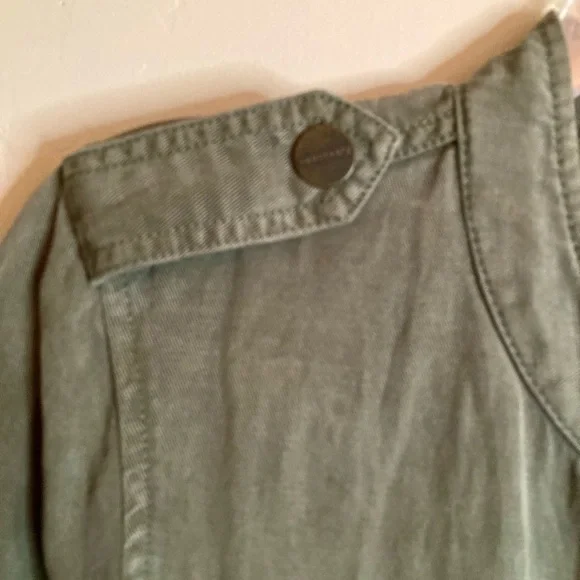 Sanctuary Army Style Utility Jacket Snap Front Pockets Olive Green Size S or M - Picture 6 of 14